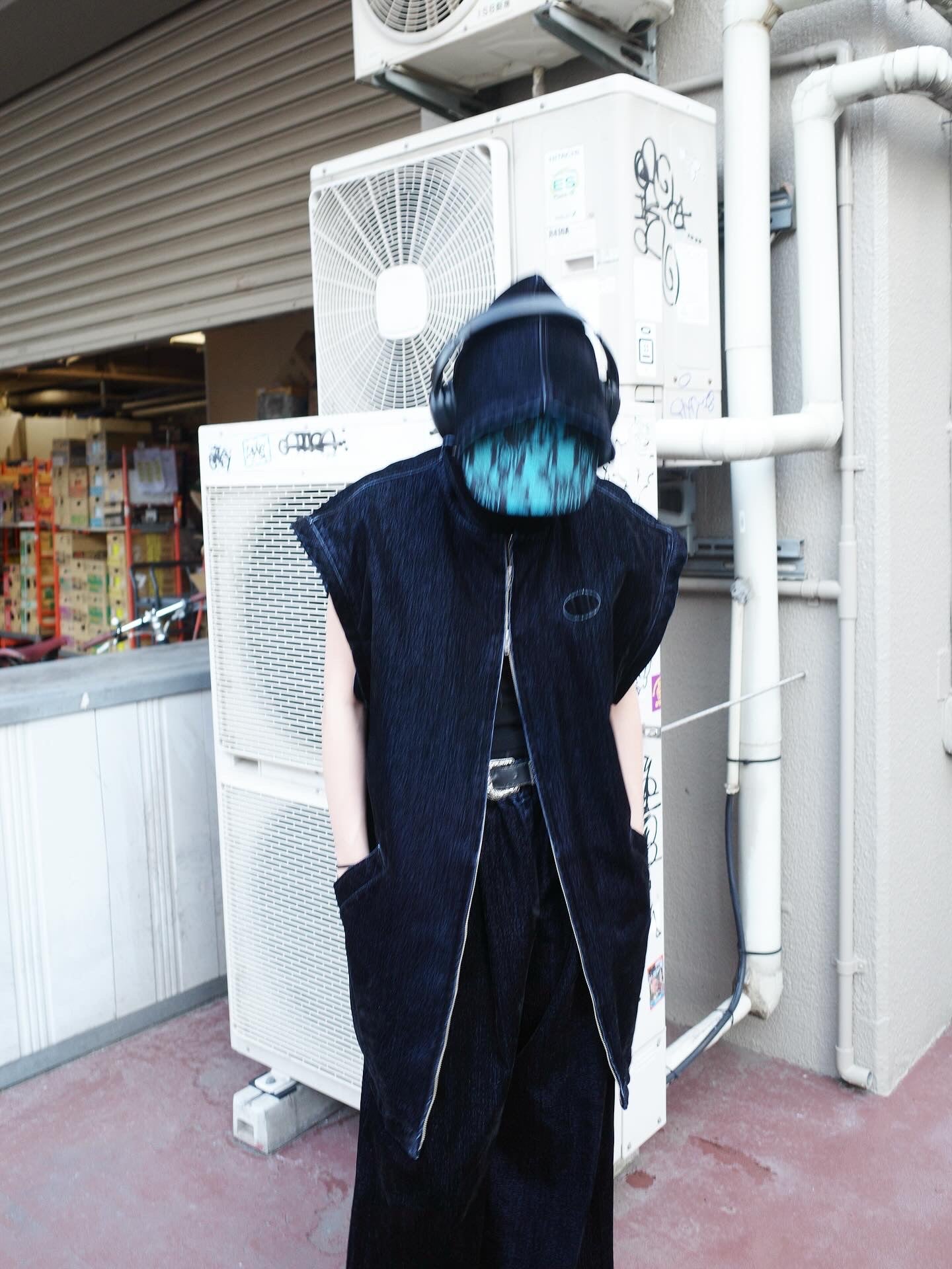 【SYUMAN. 25AW,】 Covered Denim Hoodie-Coat& Covered Denim 2 sides trousers