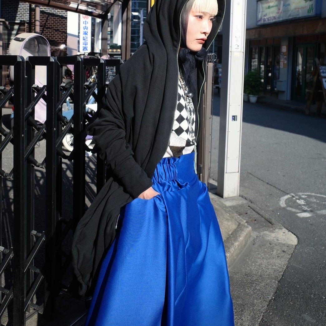 DIVKA “BASICS” Silk Wool Twill Long Skirt