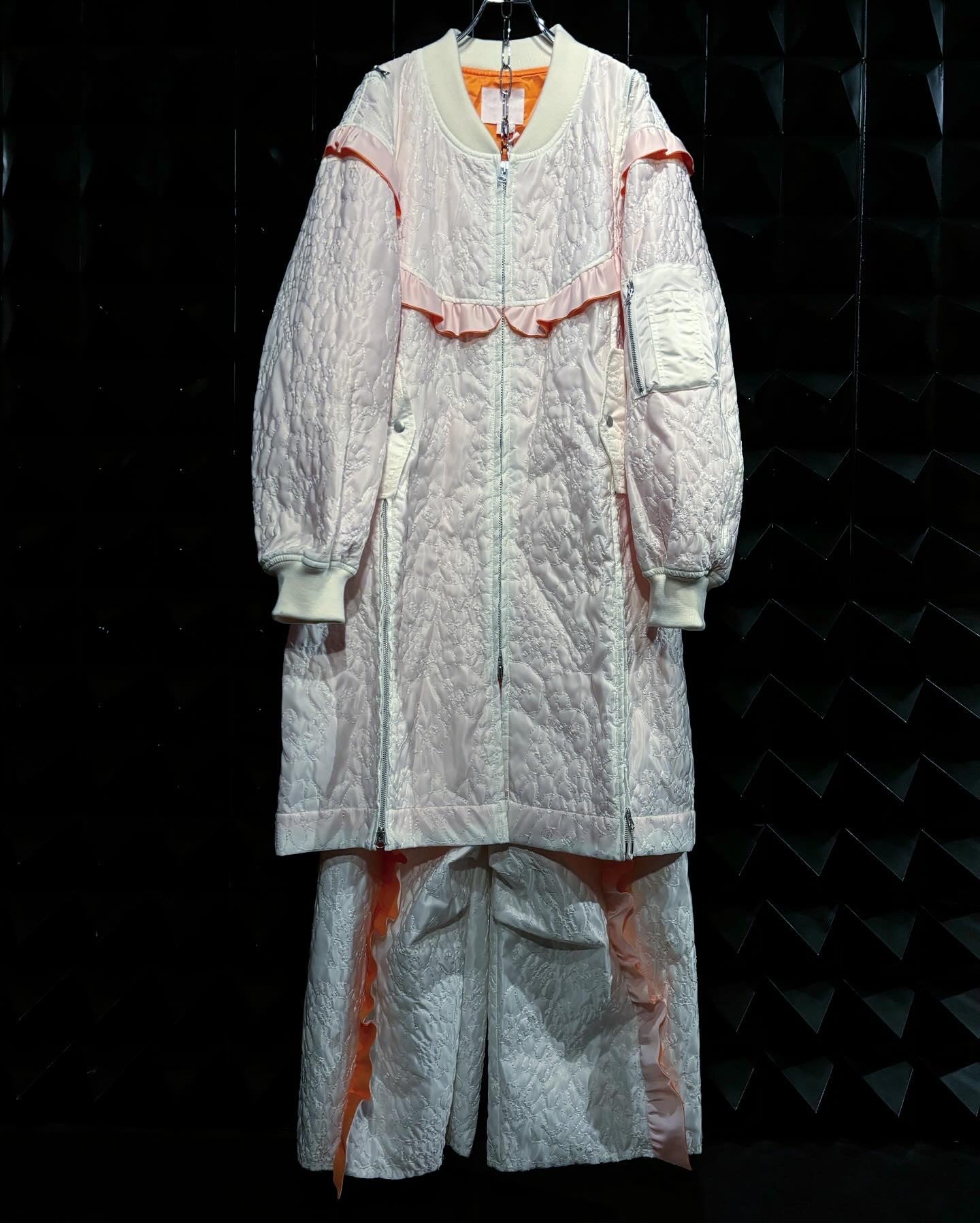 【BASE MARK 25AW,】 Bear embroidery M-01 & ABear Quilting pants(HIGAN limited)& Bear Quilting Bag WHITEtype