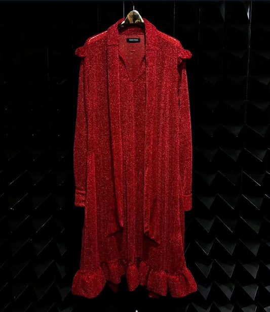 【TENDER PERSON 25AW,】 GLITTERN DRESS / RED