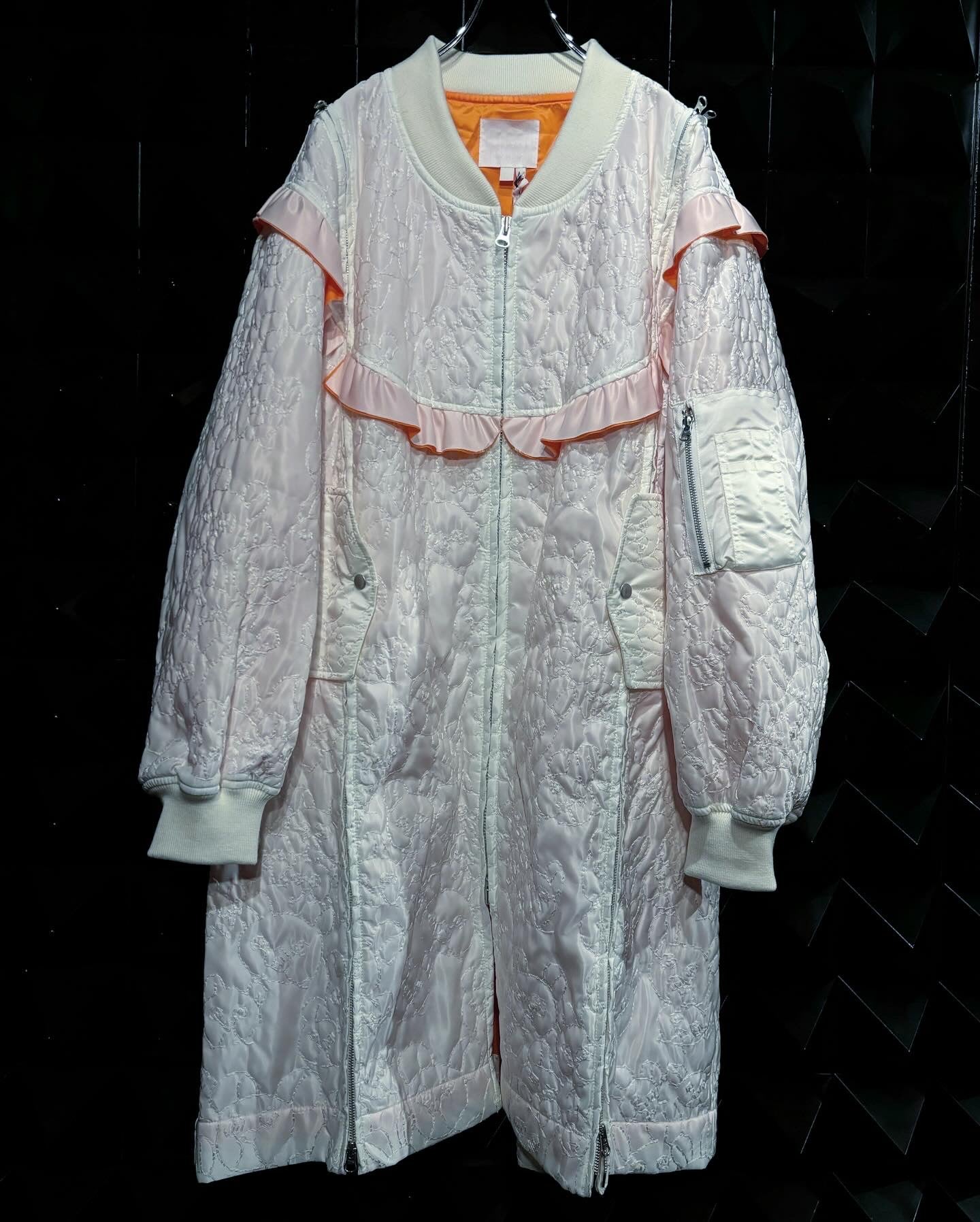 【BASE MARK 25AW,】 Bear embroidery M-01 & ABear Quilting pants(HIGAN limited)& Bear Quilting Bag WHITEtype