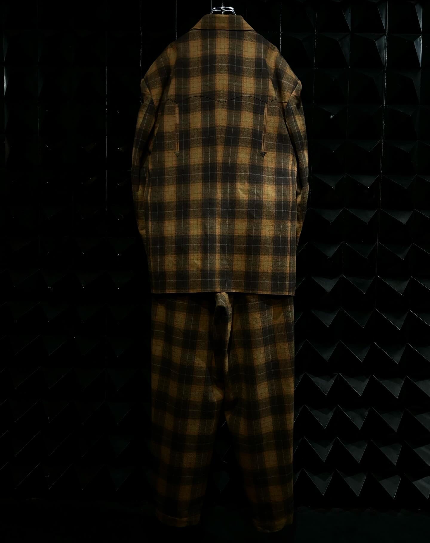 【el conductorH 25AW,】 FLANNEL CHECK COWBOY DOUBLE BREASTED JKT & FLANNEL CHECK COWBOY WIDE TROUSERS