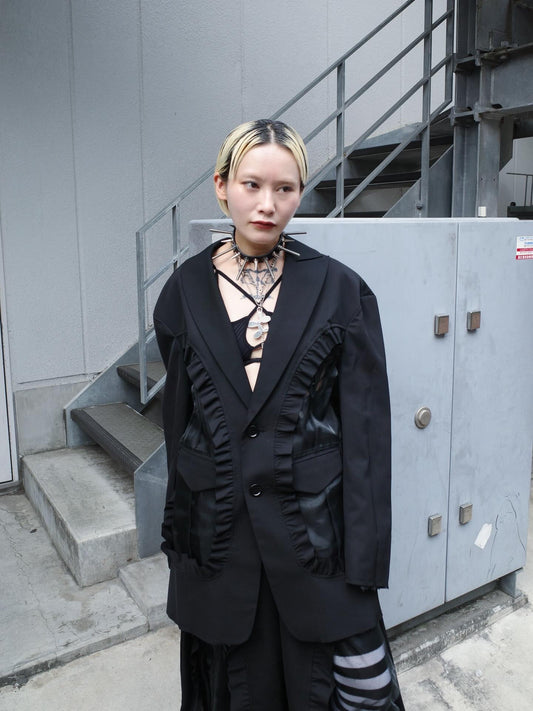 【BASE MARK 25AW,】Frill Jacket & Frill Layered Half Pants