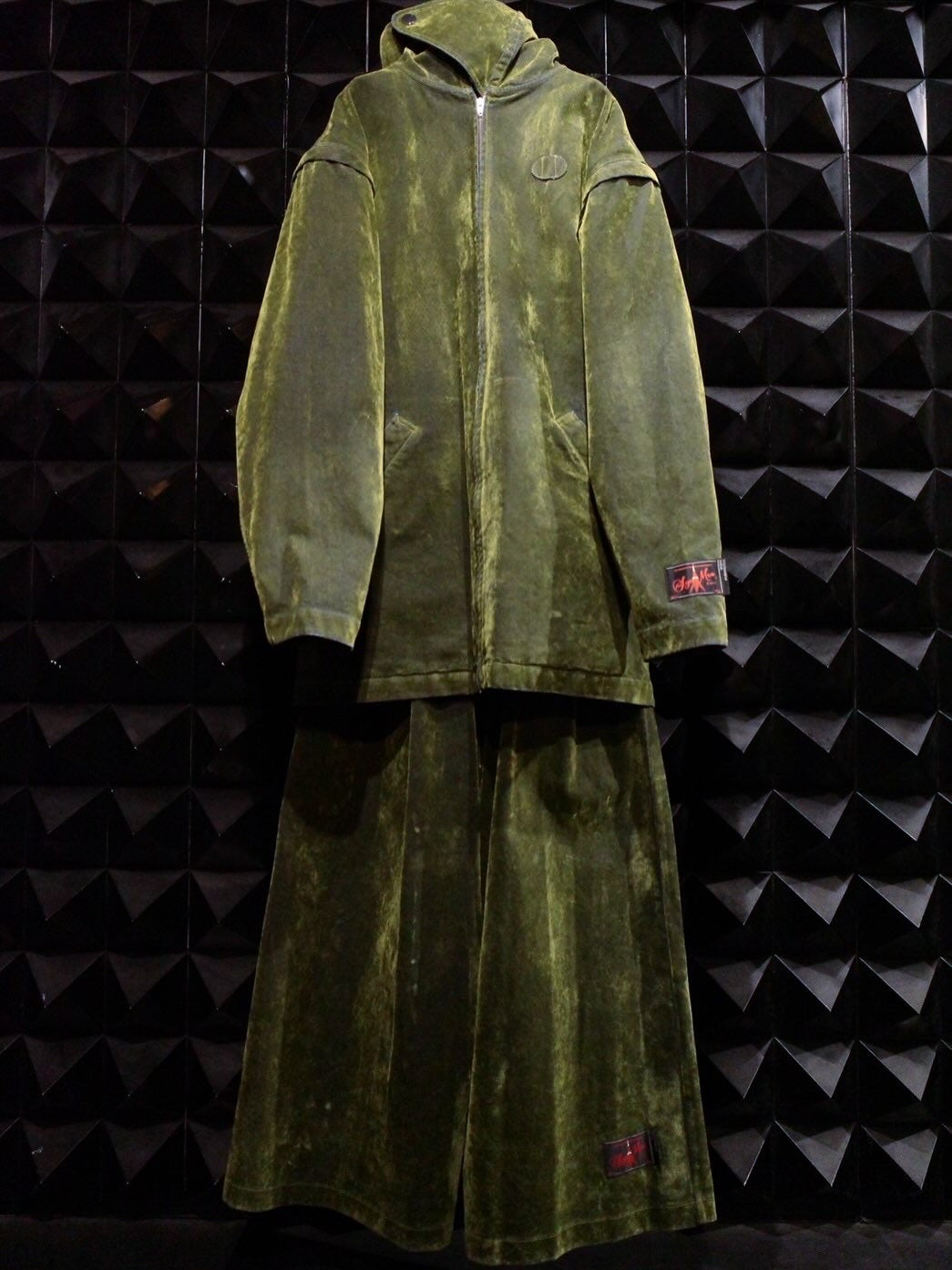 【SYUMAN.25AW,】 Covered Denim Hoodie-Coat& Covered Denim 2 sides trousers