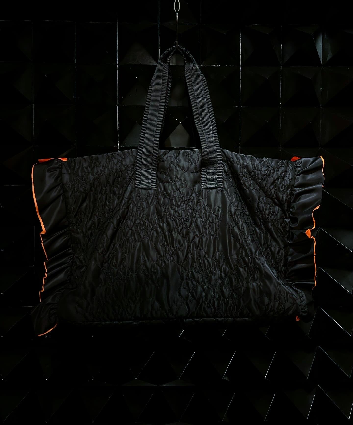 【BASE MARK 25AW,】 Bear embroidery M-01 & ABear Quilting pants(HIGAN limited)& Bear Quilting Bag BLACKtype