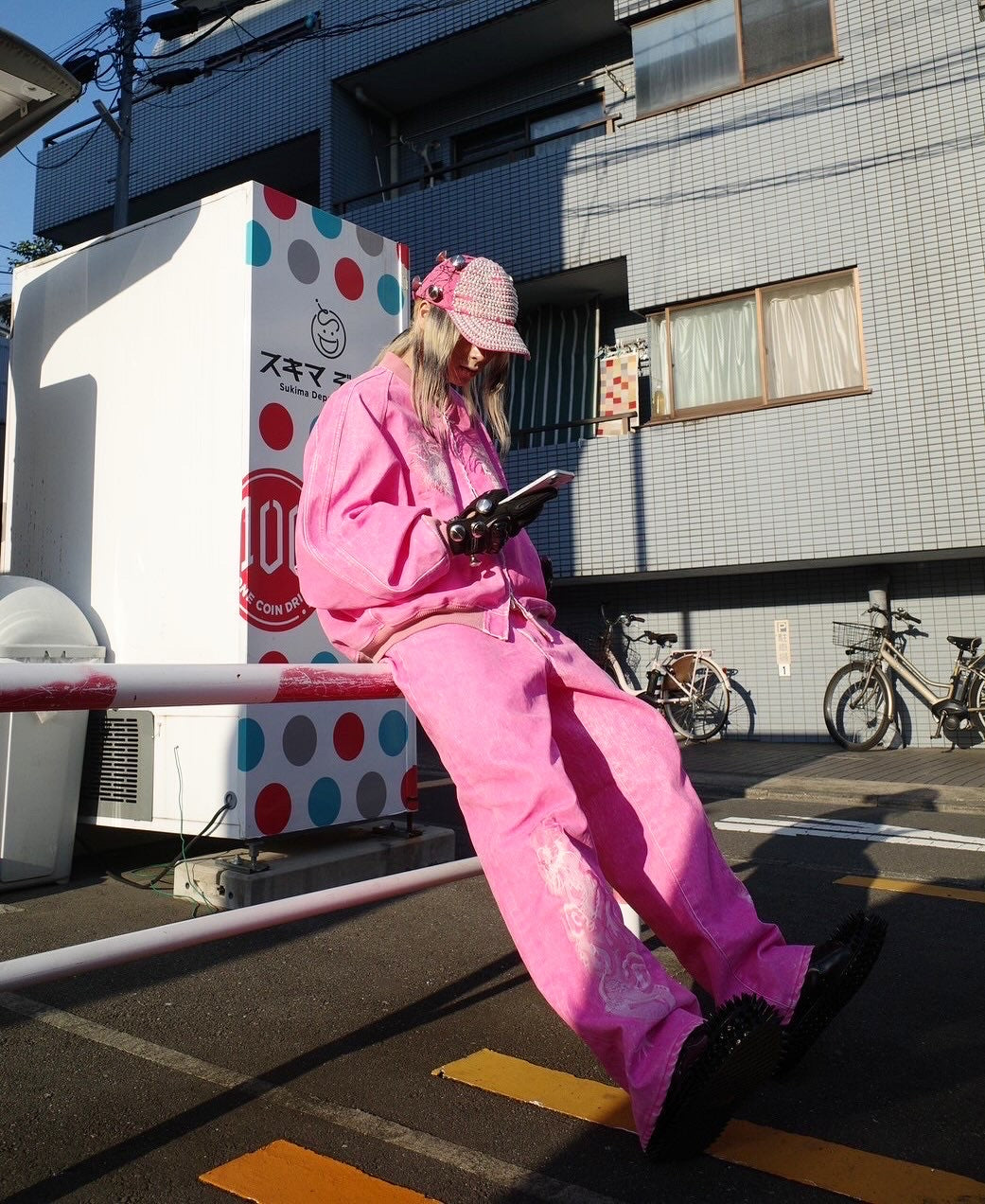 【doublet 25AW,】FLOCKED DEINM SOUVENIR JACKET & FLOCKED DEINM EMBROIDERED PANTS