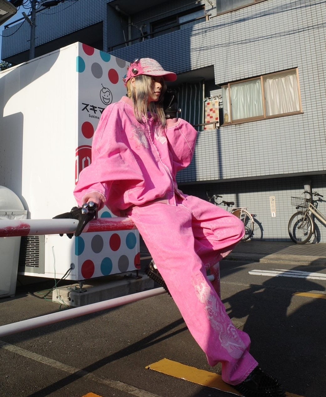 【doublet 25AW,】FLOCKED DEINM SOUVENIR JACKET & FLOCKED DEINM EMBROIDERED PANTS