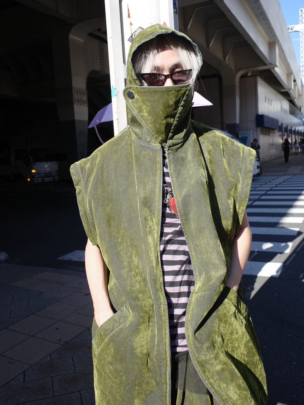 【SYUMAN.25AW,】 Covered Denim Hoodie-Coat& Covered Denim 2 sides trousers