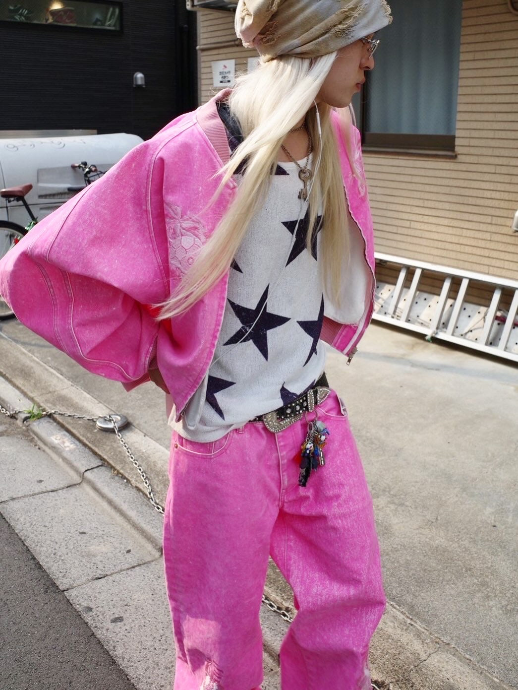 【doublet 25AW,】FLOCKED DEINM SOUVENIR JACKET & FLOCKED DEINM EMBROIDERED PANTS