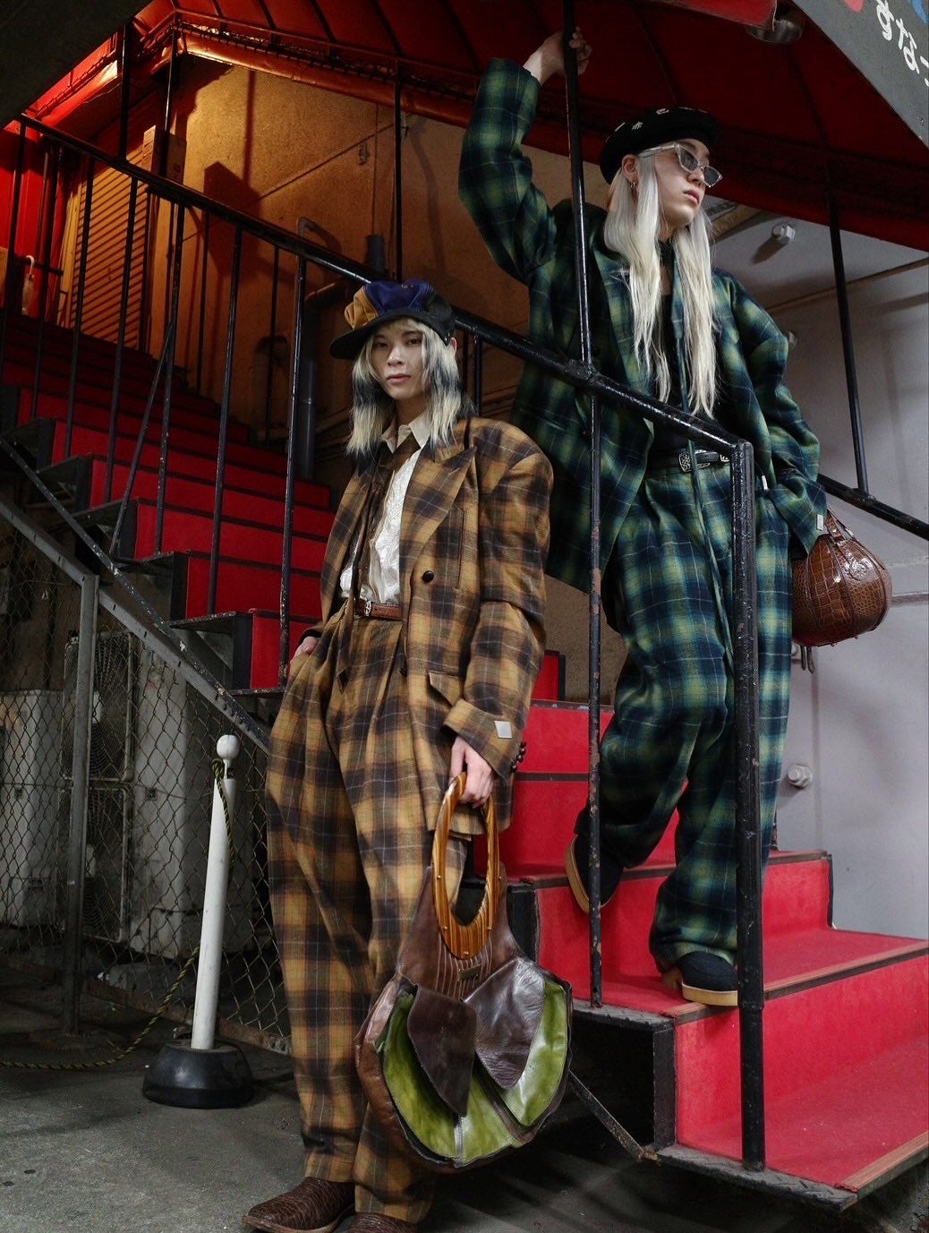 【el conductorH 25AW,】 FLANNEL CHECK COWBOY DOUBLE BREASTED JKT & FLANNEL CHECK COWBOY WIDE TROUSERS