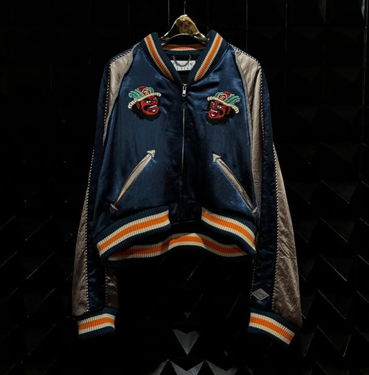 【el conductorH 25AW,】CROPPED YAMA KING EMBROIDERED SOUVENIR JKT