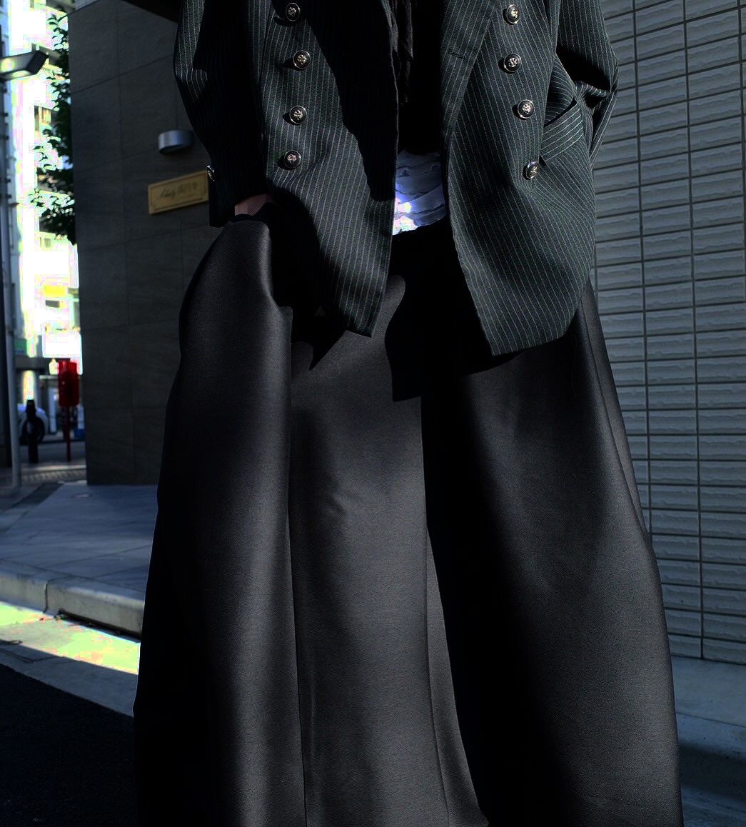 DIVKA “BASICS” Silk Wool Twill Long Skirt