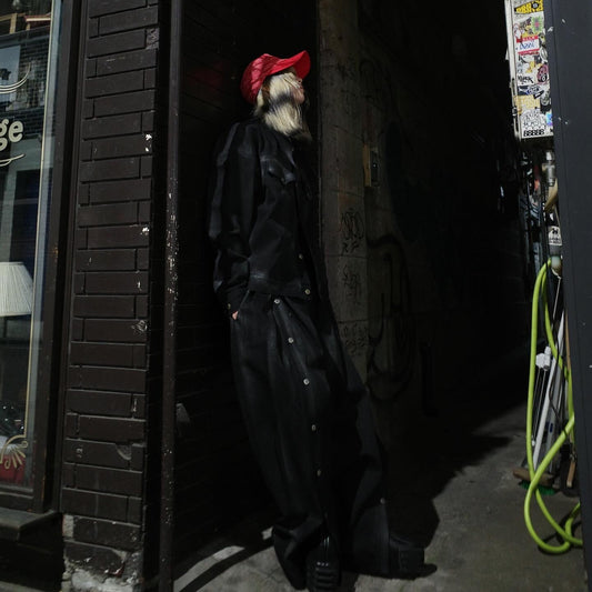 【MIKAGE SHIN 25AW,】 Burnt Rusts Denim Jacket & Burnt Rusts Open Wide Tuck Denim