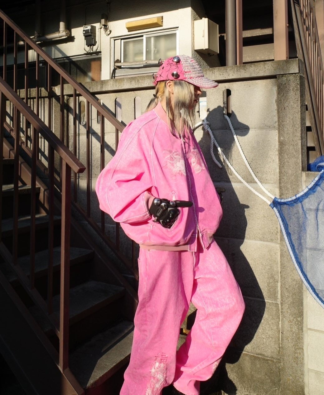 【doublet 25AW,】FLOCKED DEINM SOUVENIR JACKET & FLOCKED DEINM EMBROIDERED PANTS