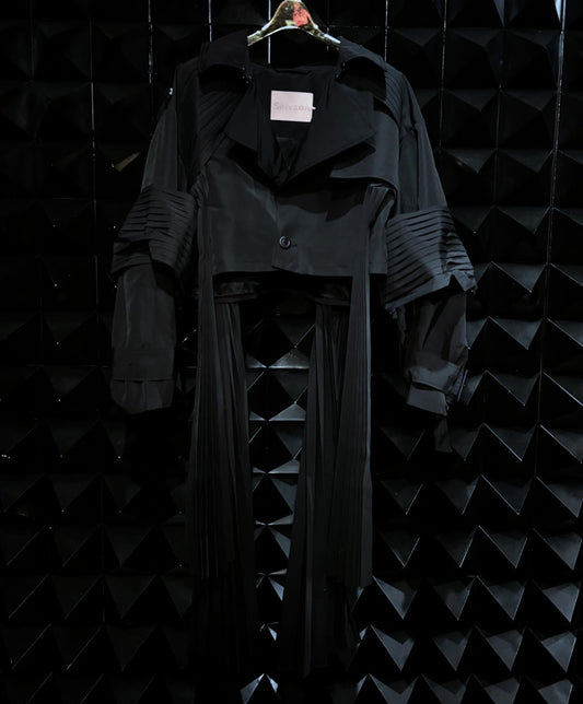 【SEIVSON 25AW,】"X" Short Trench Coat/Black