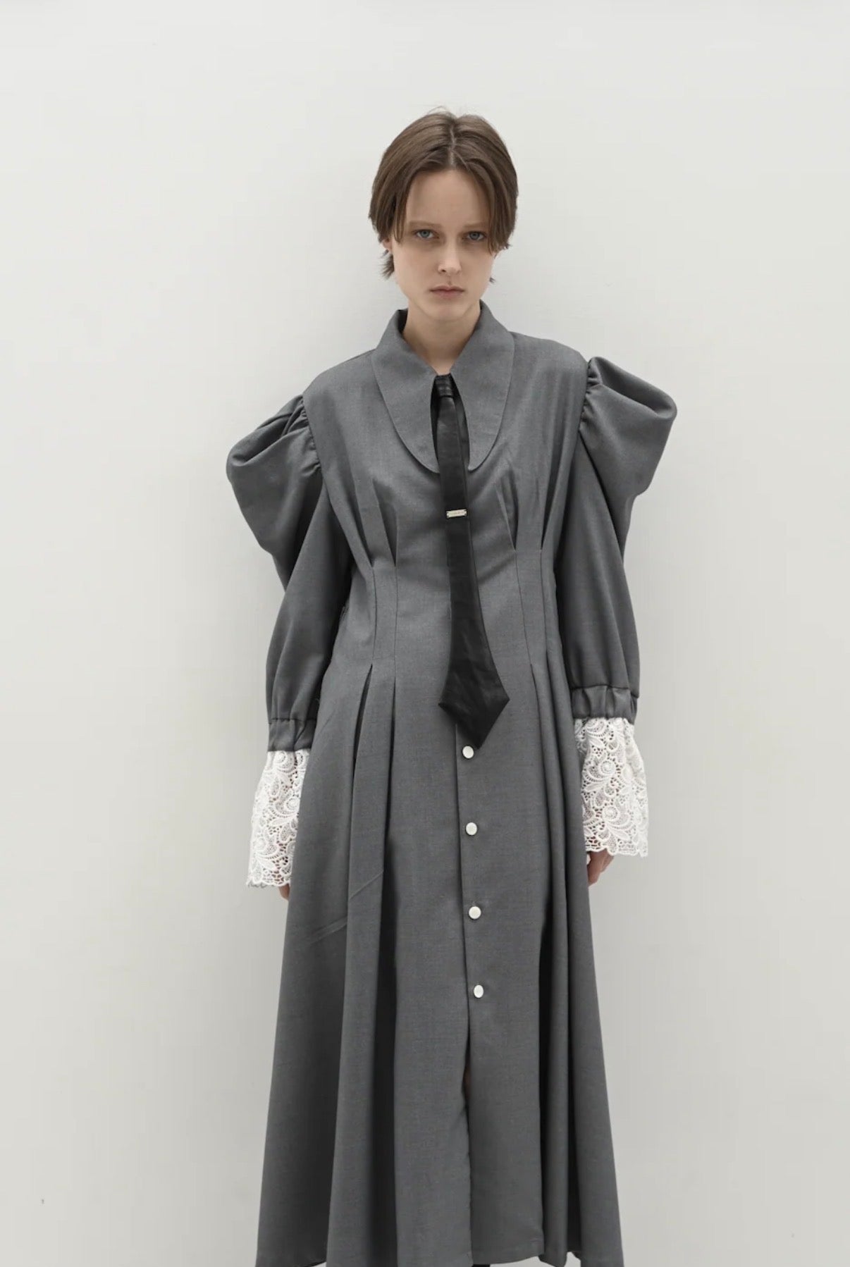 【MIKAGE SHIN 26aw,】Vegan Leather Diagram Tie