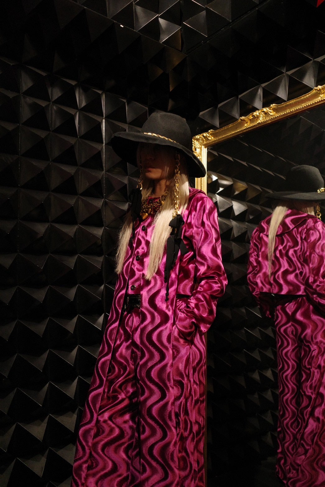 MeleM Velour Bow Collar setup(Wave pink)