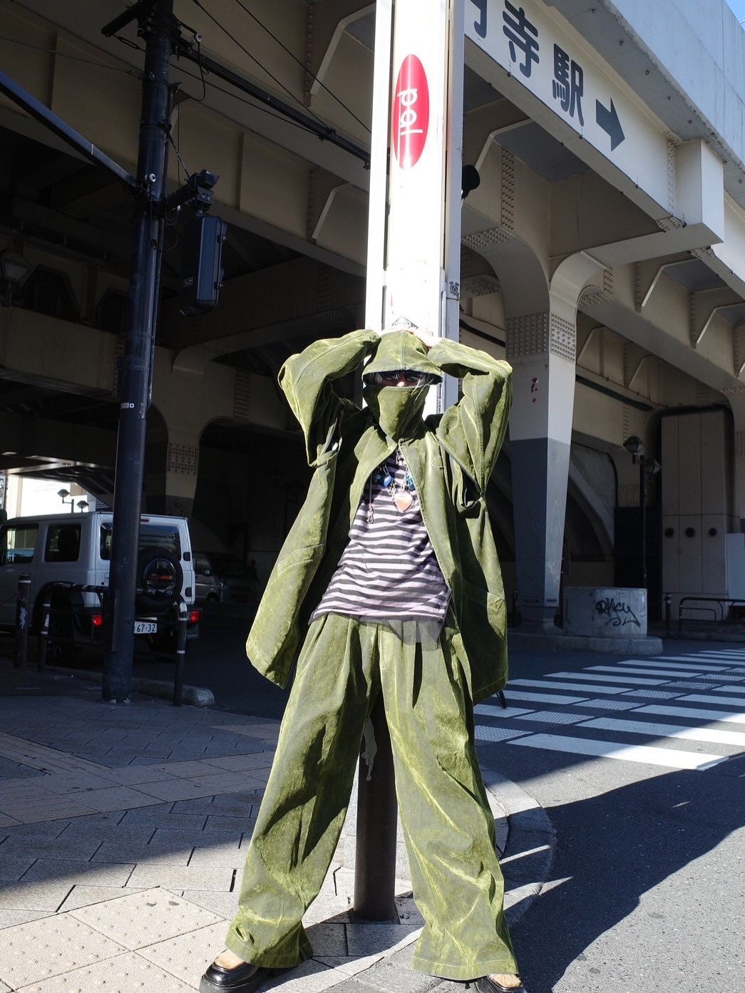 【SYUMAN.25AW,】 Covered Denim Hoodie-Coat& Covered Denim 2 sides trousers