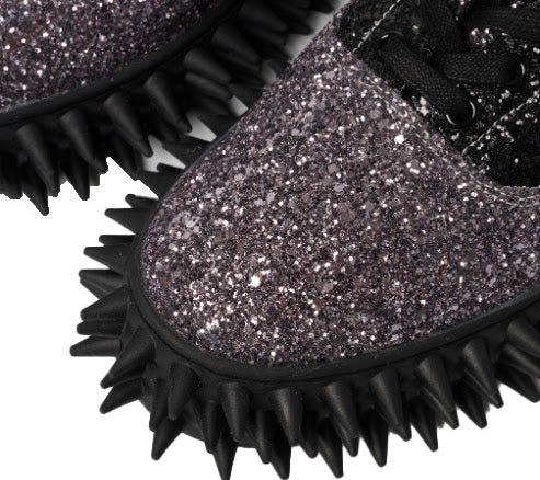 【doublet 26AW,】 GLITTER SPIKE SNEAKER/SILVER×BLACK