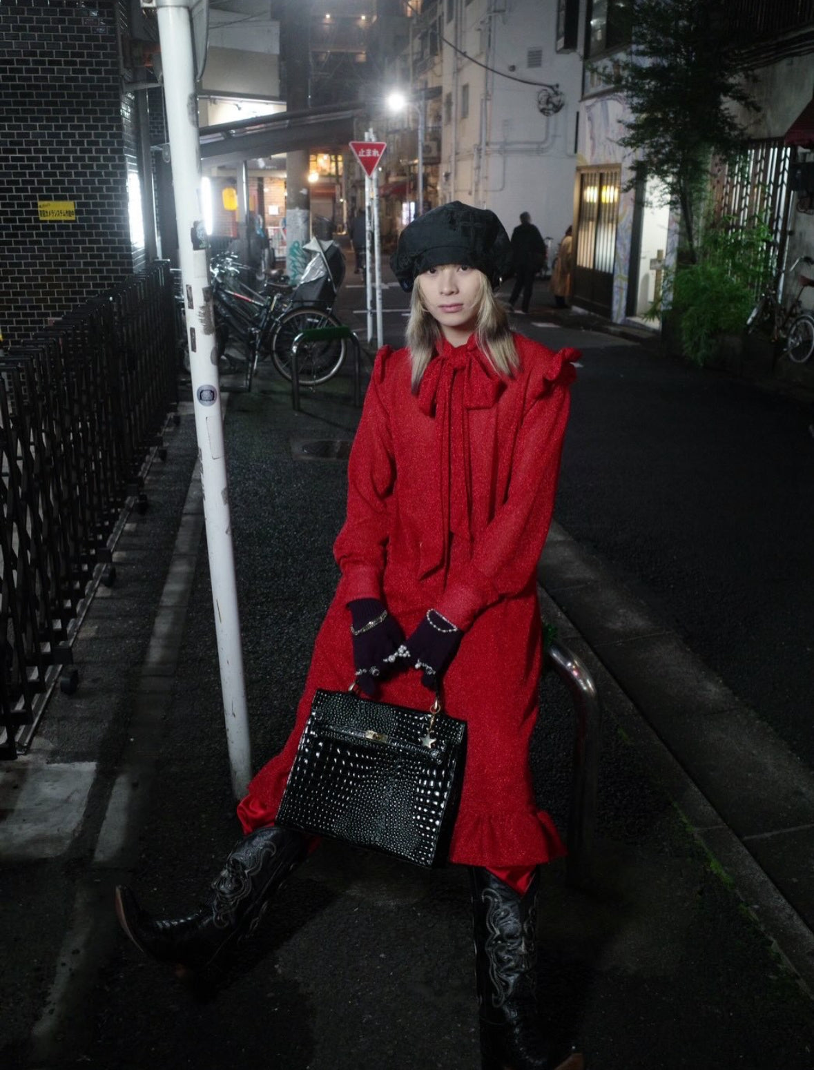 【TENDER PERSON 25AW,】 GLITTERN DRESS / RED
