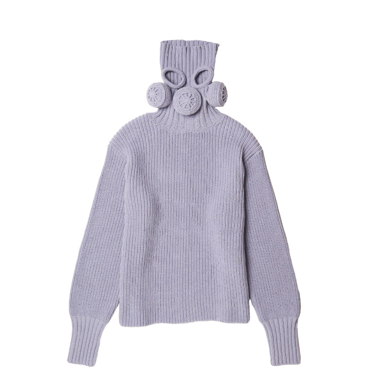 【doublet 26AW,】 GAS MASK TURTLENECK KNIT BLUE