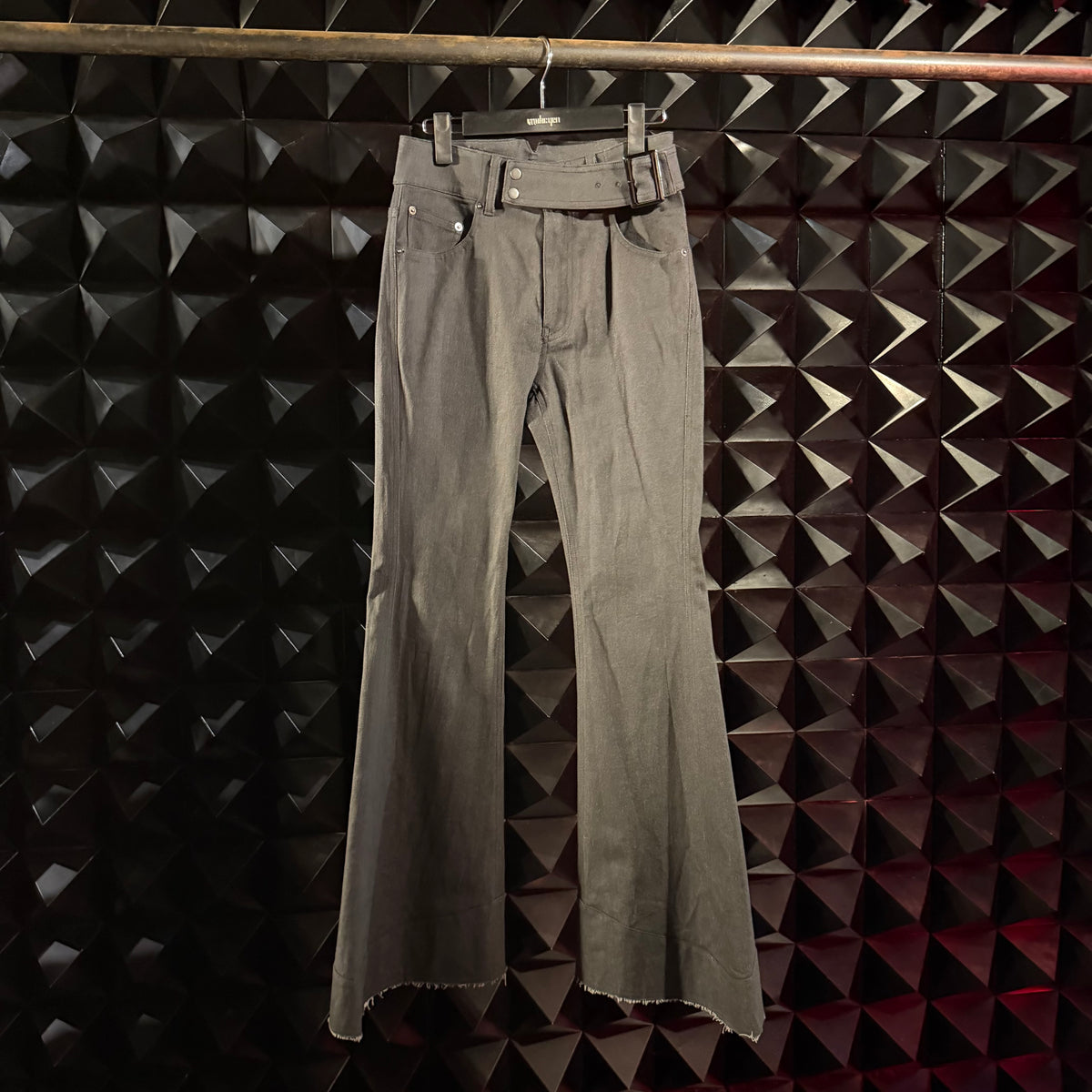 【mukcyen26AW,】flare denim pants / rock gary / black