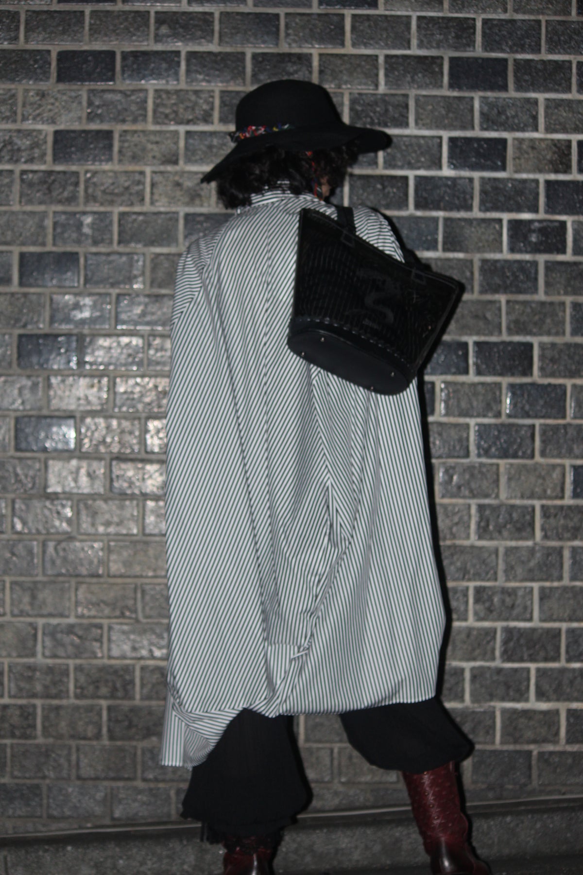 【ANREALAGE 26AW,】BALL STRIPE SHIRT ONE PIECE