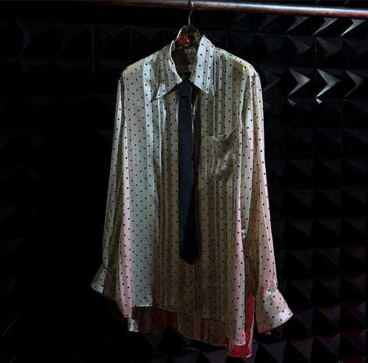 【BED j.w. FORD 26SS,】DOT SHEER TIE SHIRT