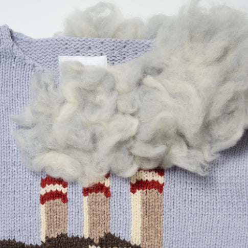 【doublet 26AW,】 
SMOKING FACTORY INTARSIA KNIT PULLOVER BLUE