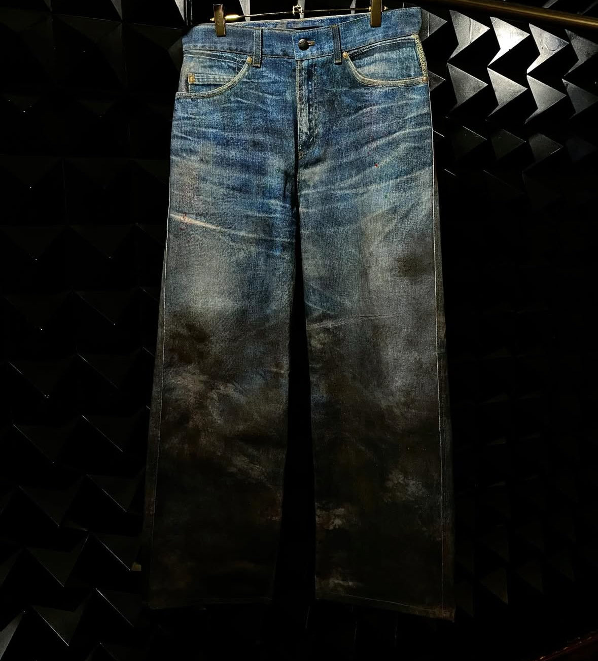 【Andersson Bell 26SS,】UNISEX FESTIVAL MUD PRINTED JEANS