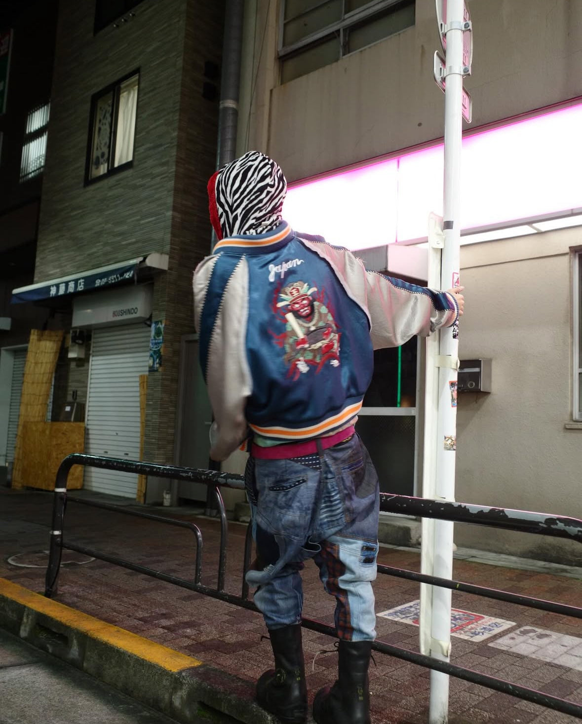 【el conductorH 25AW,】CROPPED YAMA KING EMBROIDERED SOUVENIR JKT