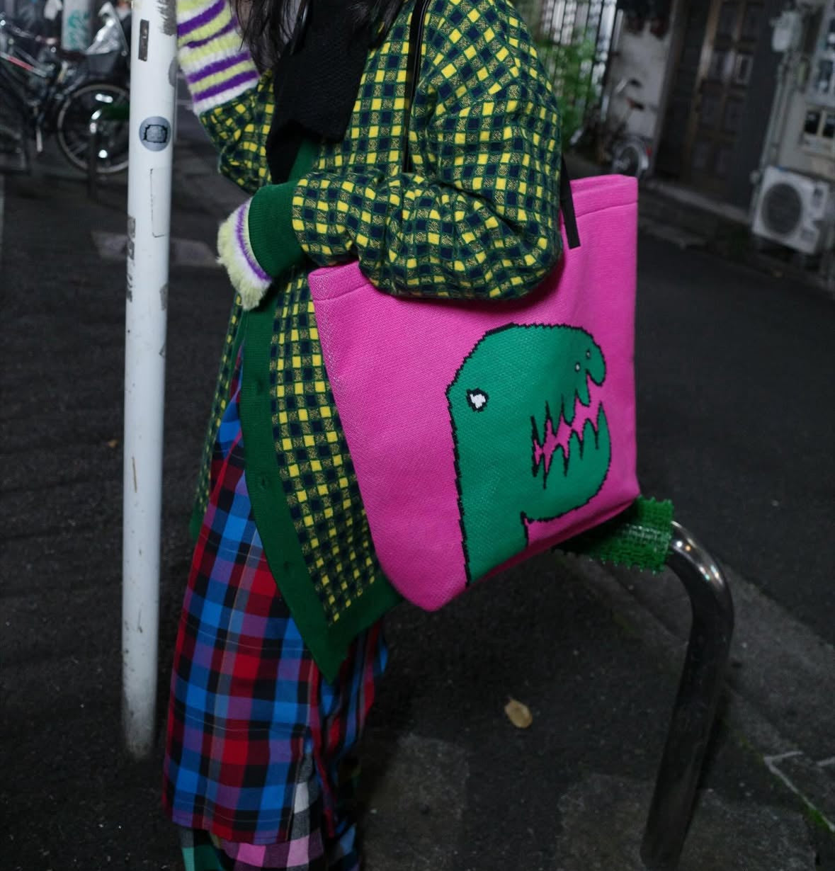 【TENDER PERSON 25AW,】CHECK CARDIGAN / GREEN