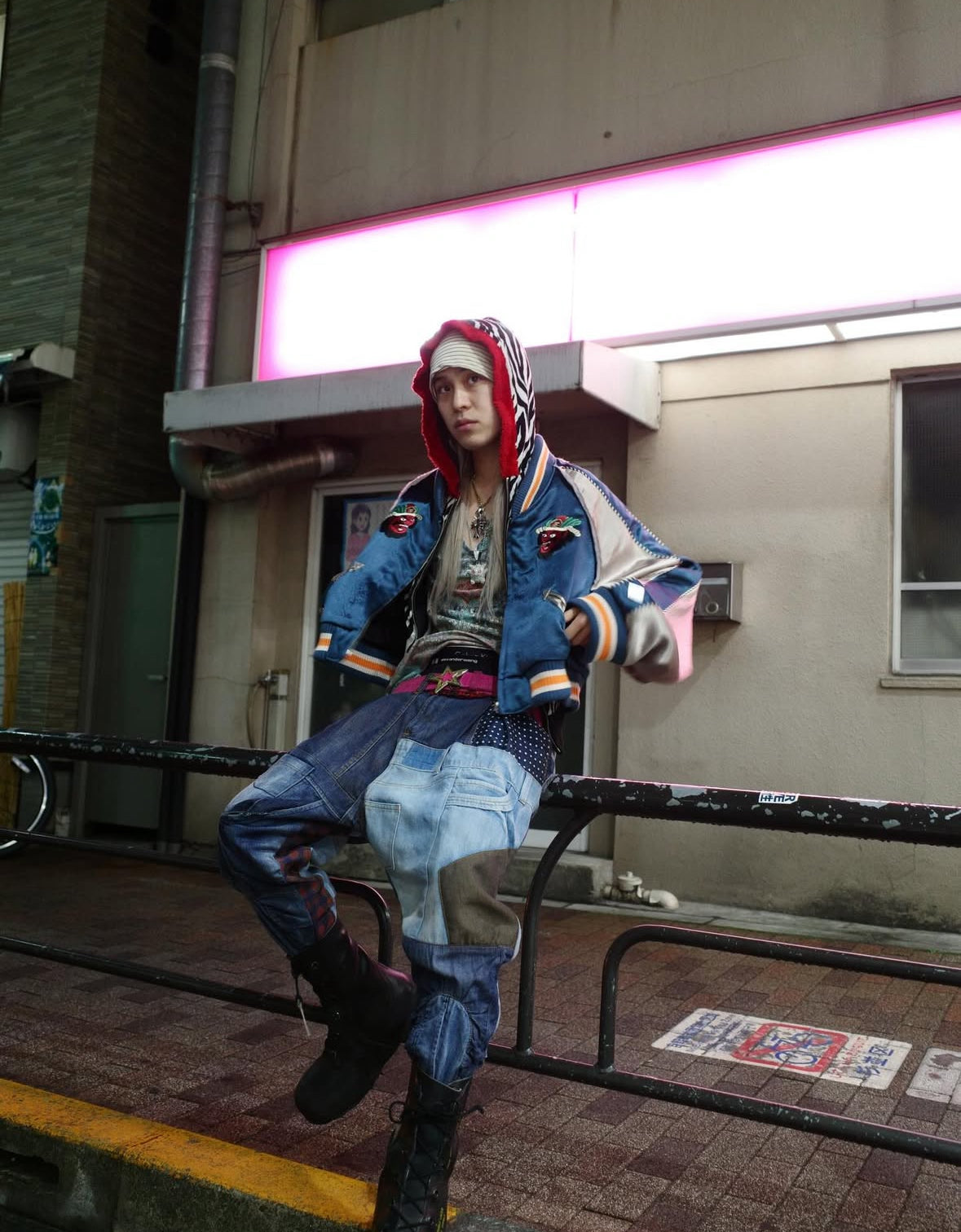 【el conductorH 25AW,】CROPPED YAMA KING EMBROIDERED SOUVENIR JKT