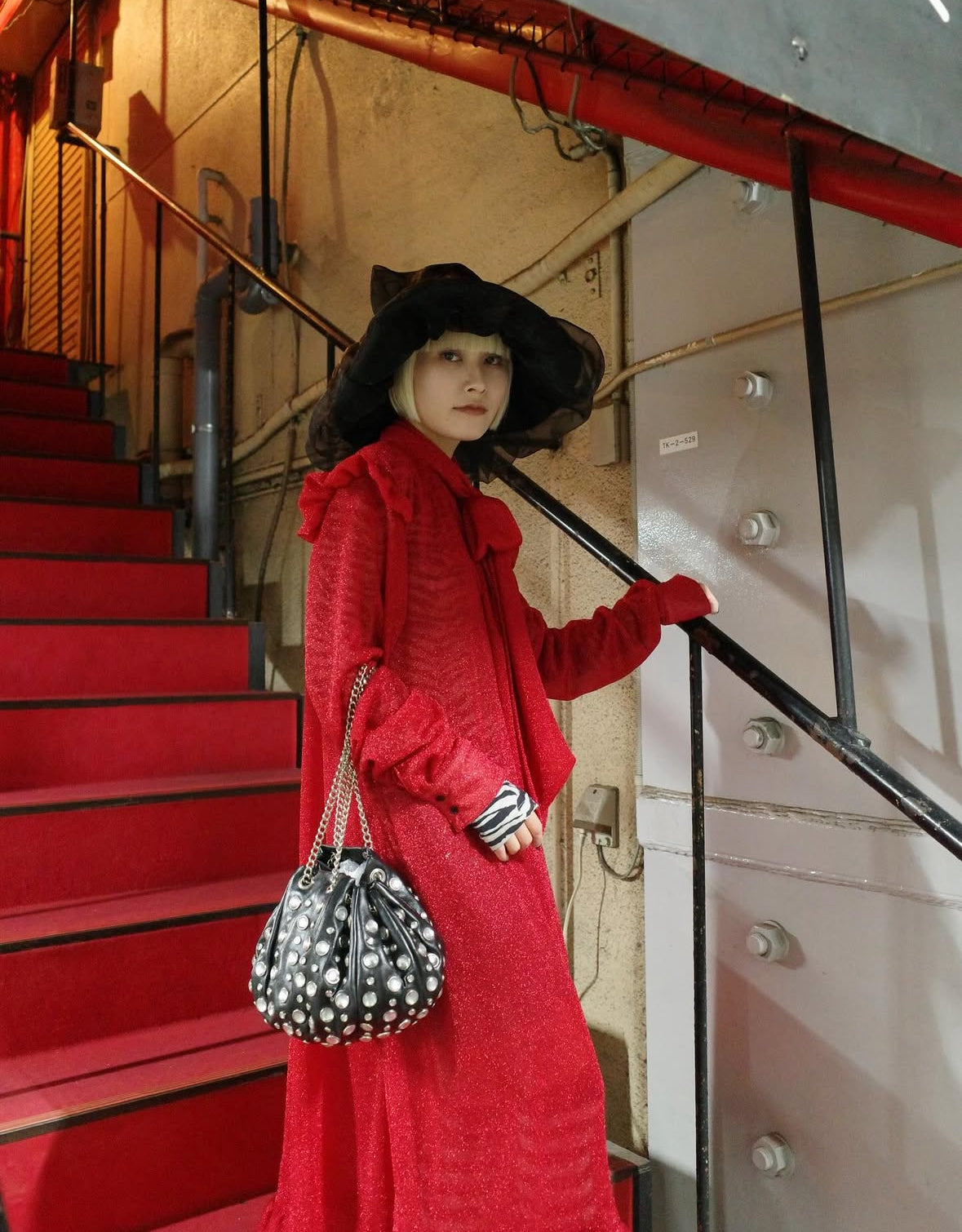【TENDER PERSON 25AW,】 GLITTERN DRESS / RED