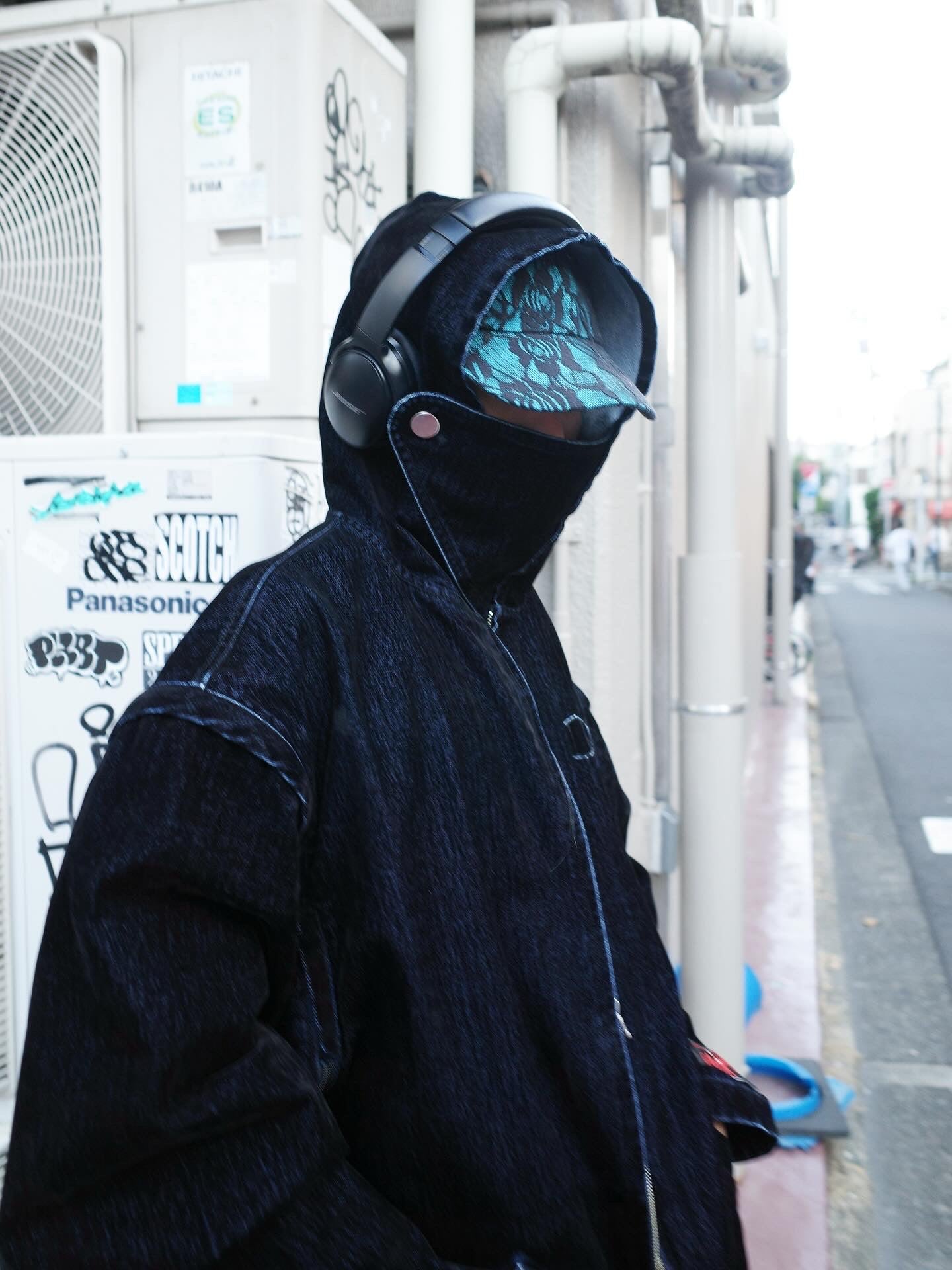 【SYUMAN. 25AW,】                         Covered Denim Hoodie-Coat& Covered Denim 2 sides trousers