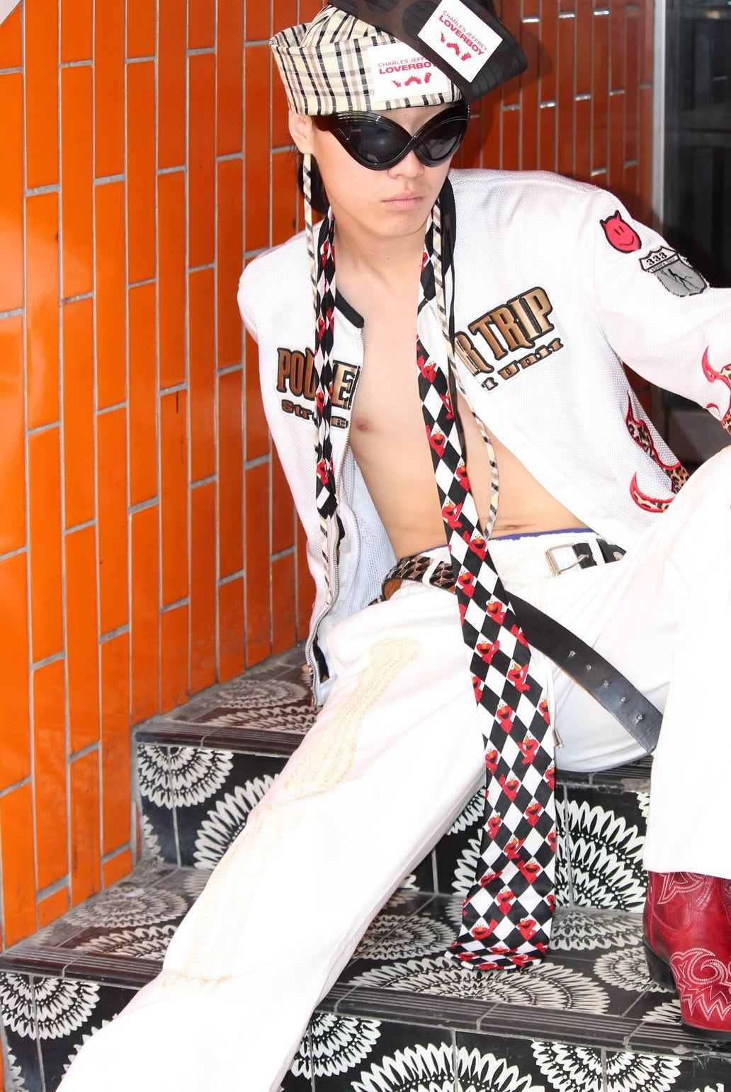 【el conductorH 26SS,】CORD EMBROIDERED COTTON TROUSERS “BONES