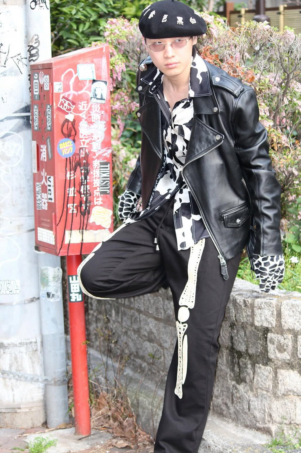 【el conductorH 26SS,】CORD EMBROIDERED COTTON TROUSERS “BONES