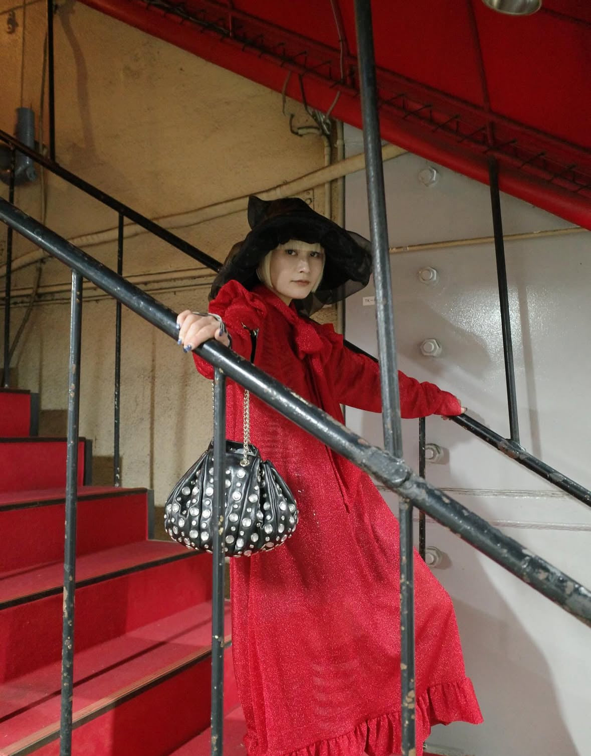【TENDER PERSON 25AW,】 GLITTERN DRESS / RED