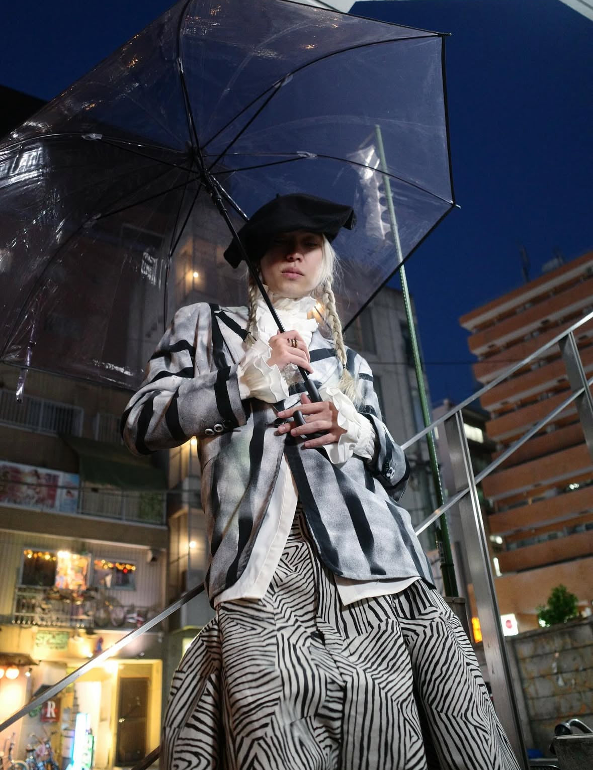 【divka 25aw,】Geometric Jacquard Wide Pants /BLACK×WHITE