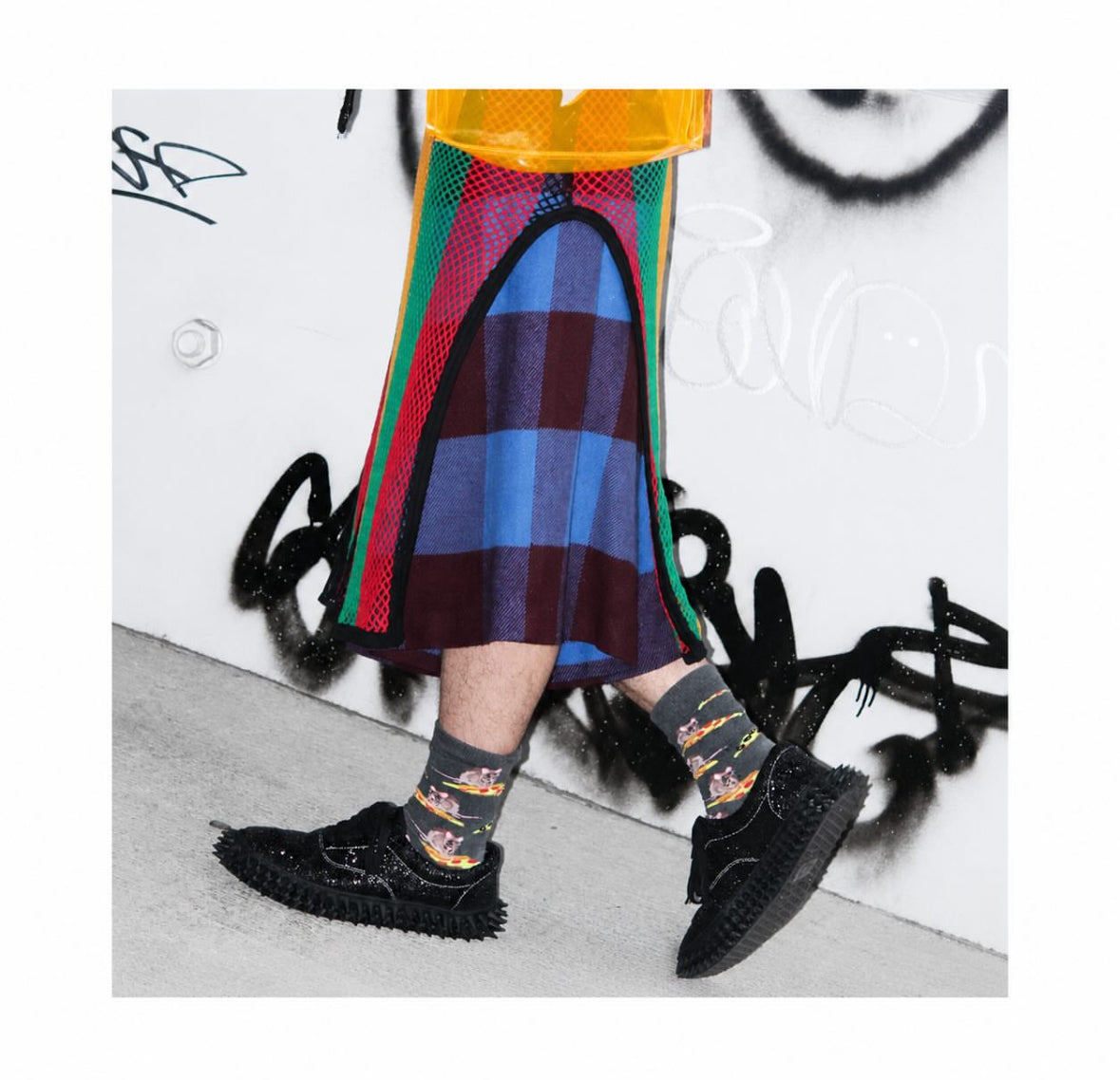 【doublet 26AW,】 GLITTER SPIKE SNEAKER/ BLACK
