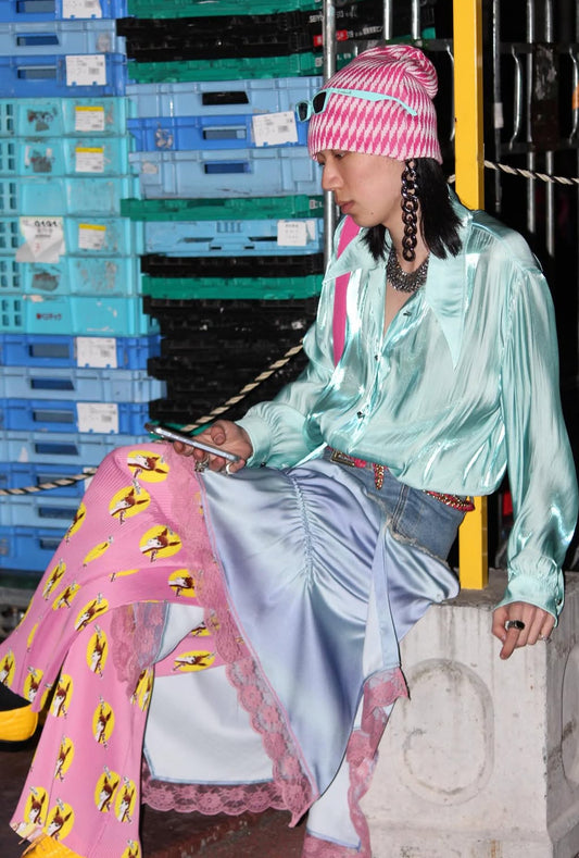 【MIKAGE SHIN 26ss,】Aqua Textured Sheer Shirt