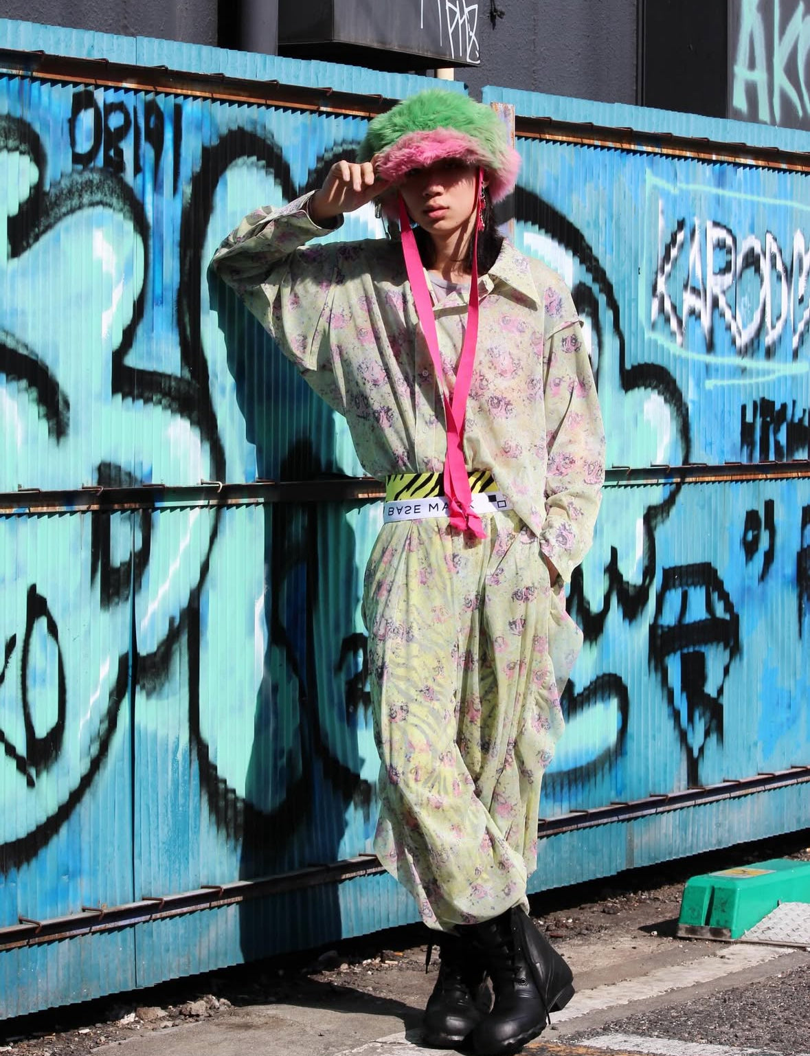 【BASE MARK 26SS,】Print Tulle Asymmetry Shirt & Print Tulle Pants