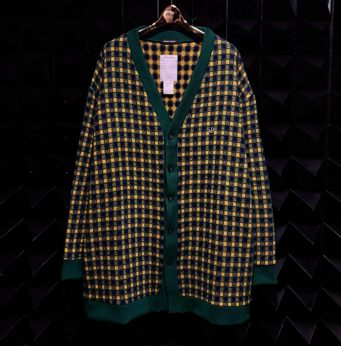【TENDER PERSON 25AW,】CHECK CARDIGAN / GREEN