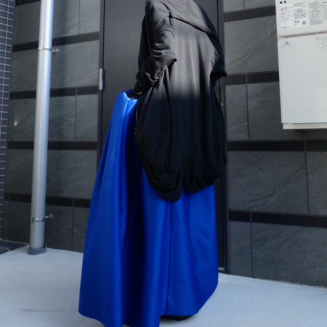 DIVKA “BASICS” Silk Wool Twill Long Skirt
