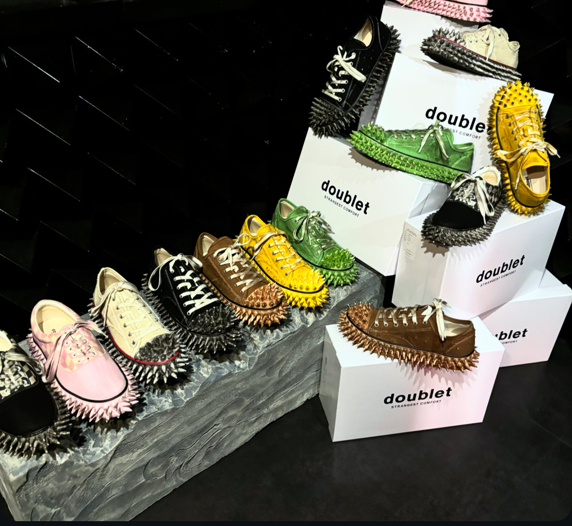 【doublet 26SS,】DIRTY SPIKE CANVAS SNEAKER