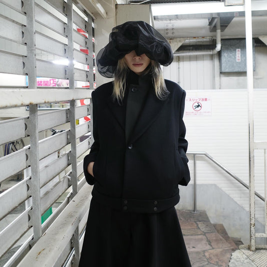 【FACETASM 25AW,】DOUBLE LAYERED WORSTED JACKET/Black