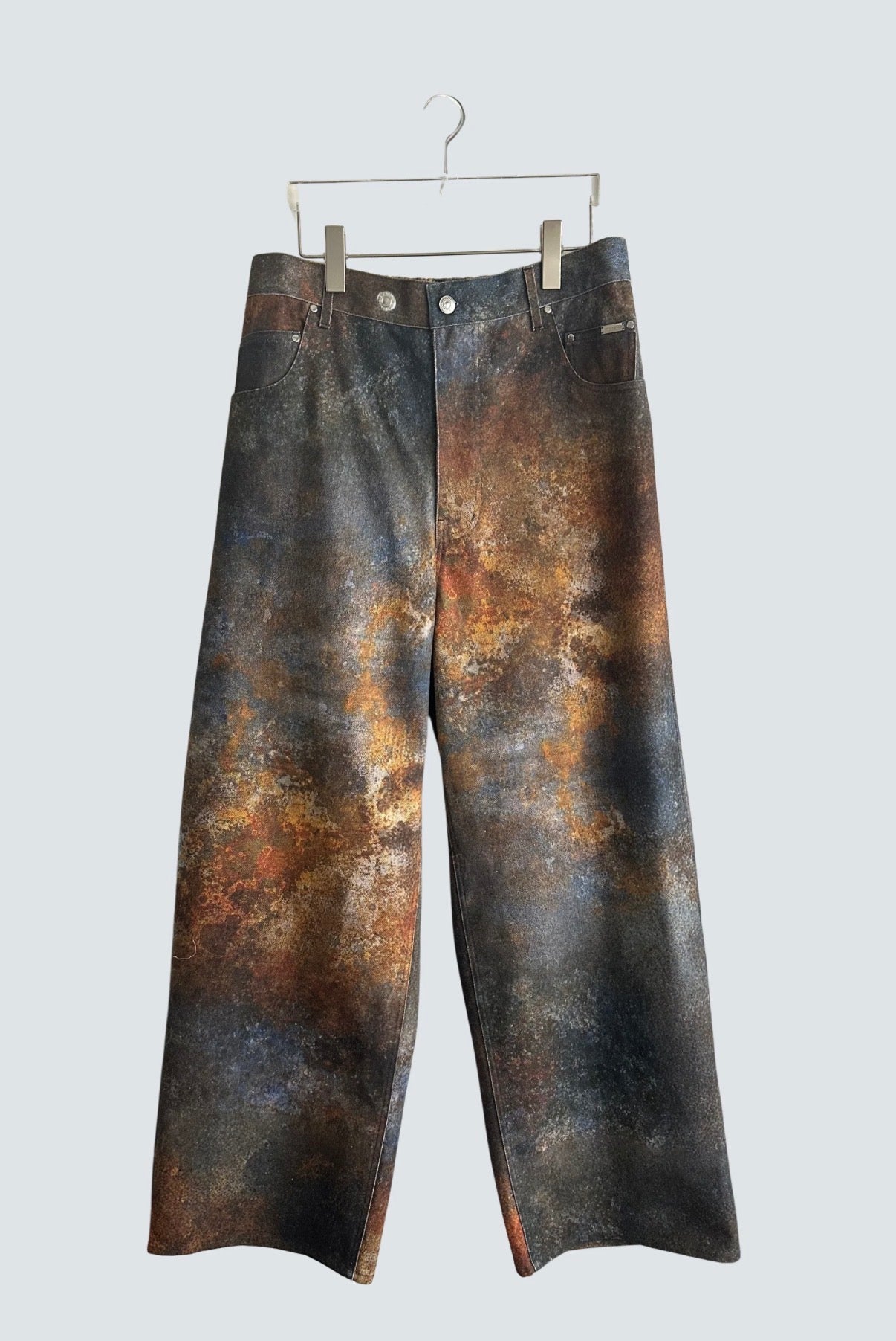 【MIKAGE SHIN 26aw,】Urban Rusts Sabi Denim Pants (Blue,Orange)