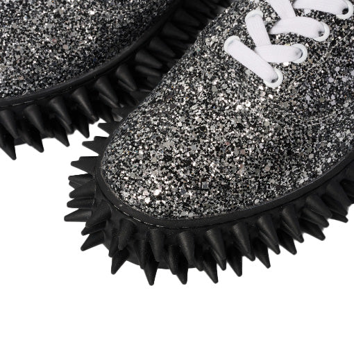 【doublet 26AW,】 GLITTER SPIKE SNEAKER/SILVER