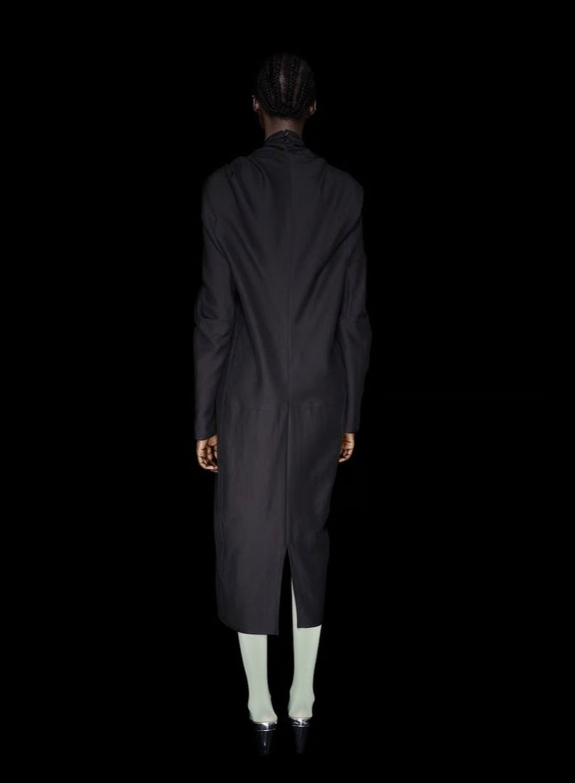 【divka 26AW,】 Viscose/Cotton Amundsen Twill Washer Finish Twisted Draped Dress