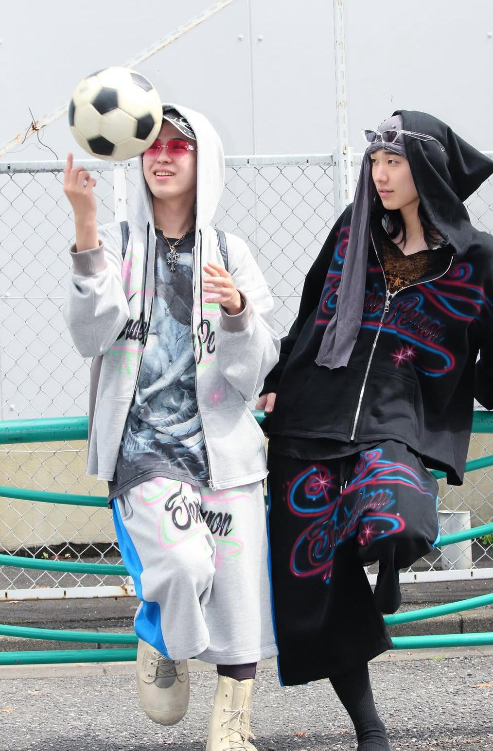 【TENDER PERSON 26SS,】 AIRBRUSHED ZIP UP HOODIE & AIRBRUSHED HARF SWEAT PANTS